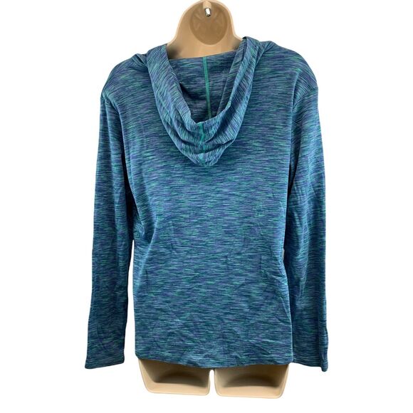 Columbia Womens Blue Lightweight Hoodie XL Long Sleeve Shirt Activewear Stretch - Picture 2 of 9